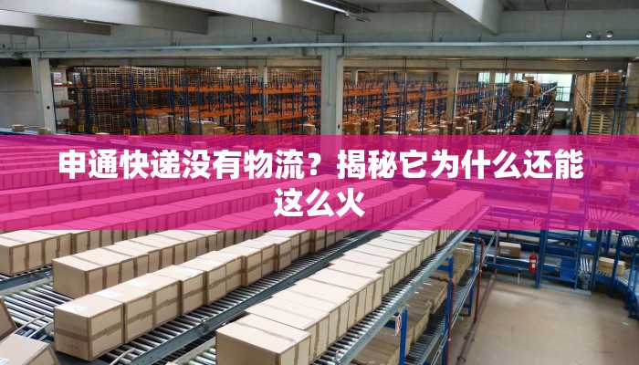 申通快递没有物流？揭秘它为什么还能这么火