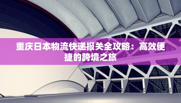 重庆日本物流快递报关全攻略：高效便捷的跨境之旅